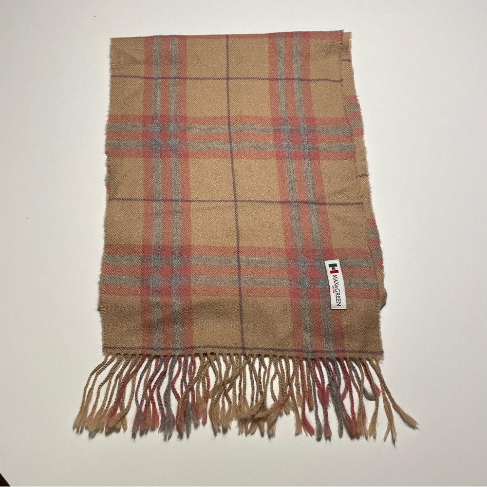 3/$25 | Quiet Luxury Max & Green Plaid Fringe Scarf